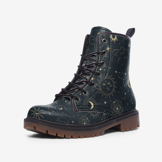 Night Sky Moon & Stars Vegan Leather Unisex Boots