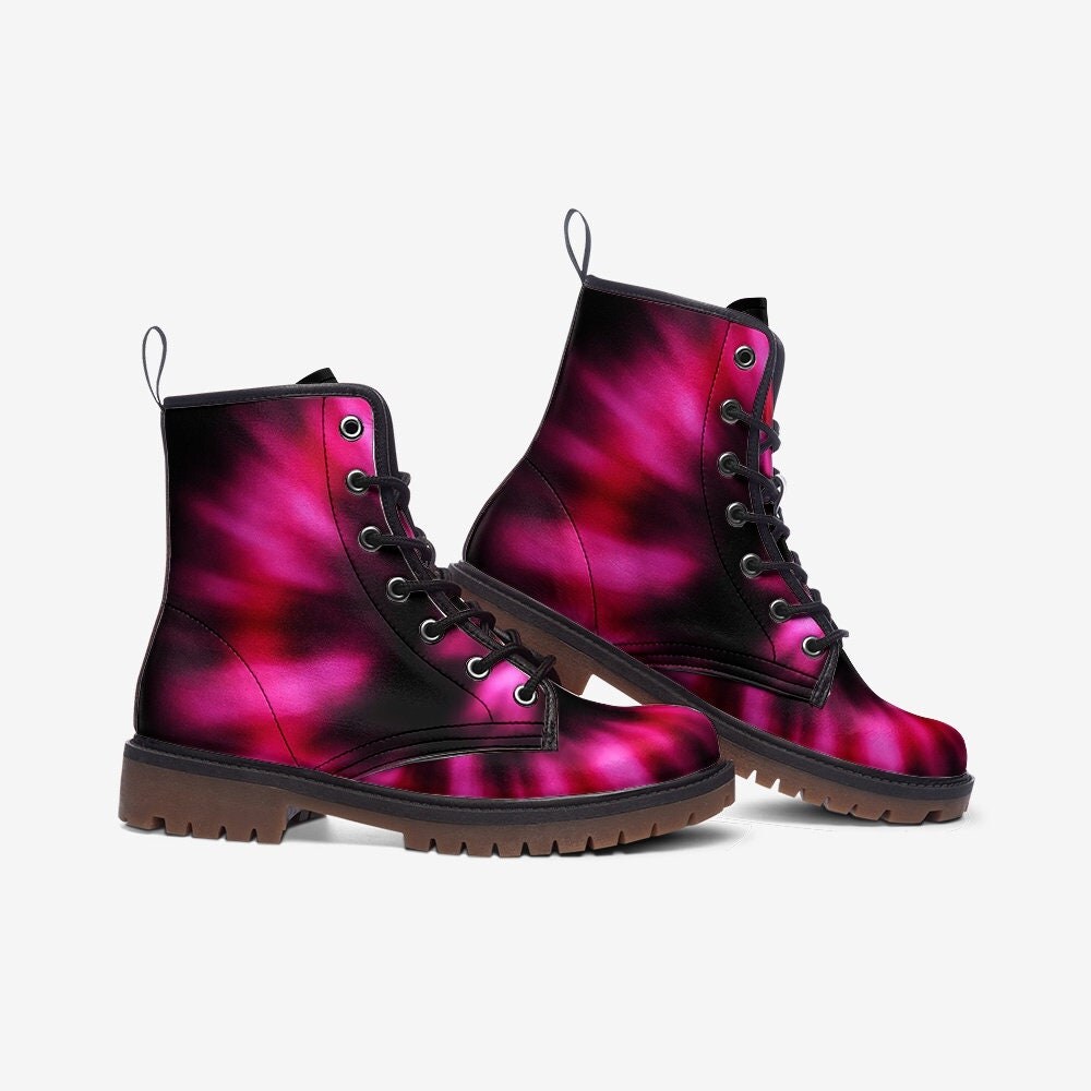 Pink Tie Die Vegan Leather Unisex Boots