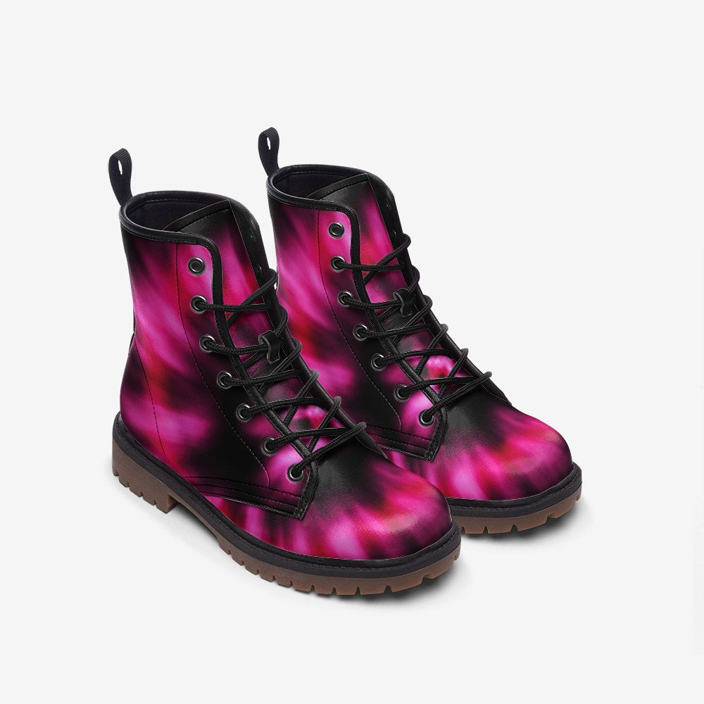 Pink Tie Die Vegan Leather Unisex Boots