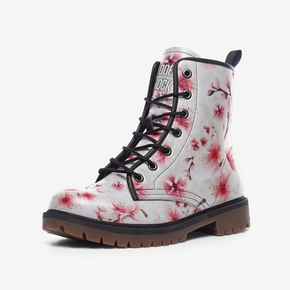 Cherry Bloom Vegan Leather Unisex Boots