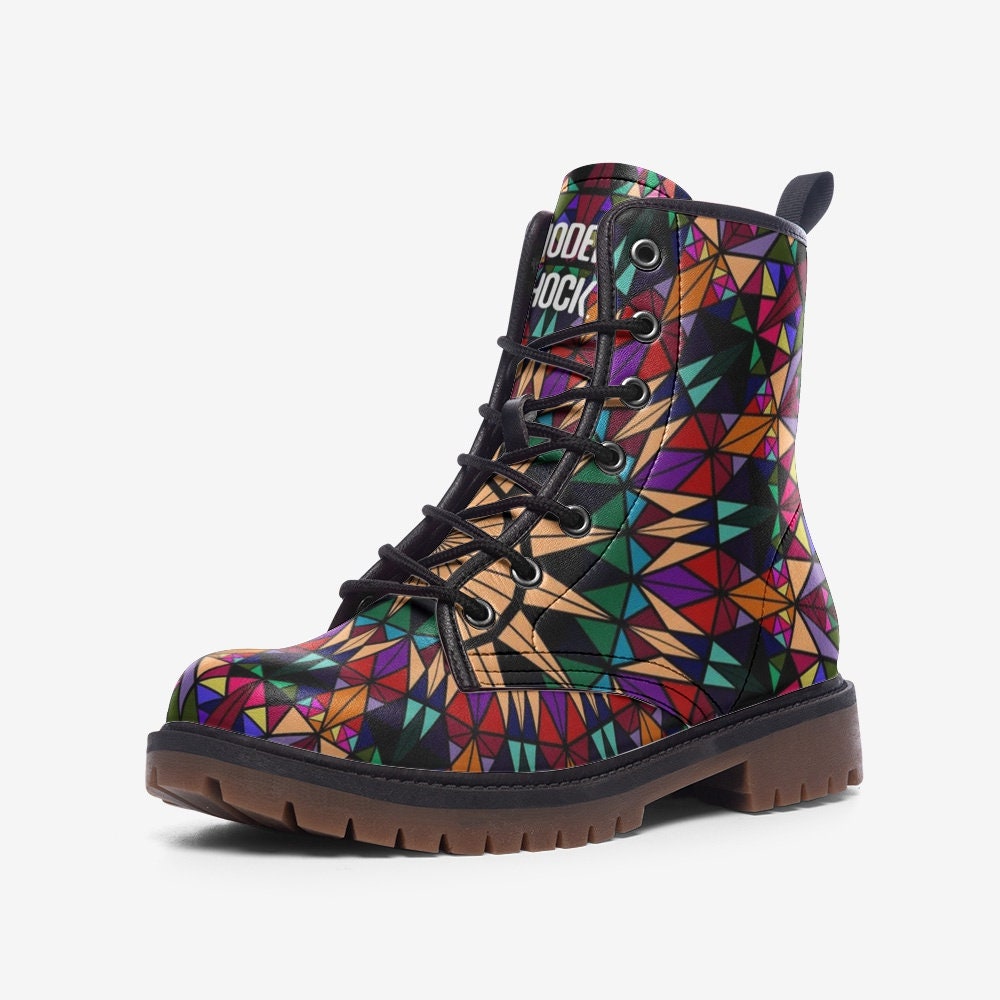 Trippy Mandala Hippie Vegan Leather Unisex Boots