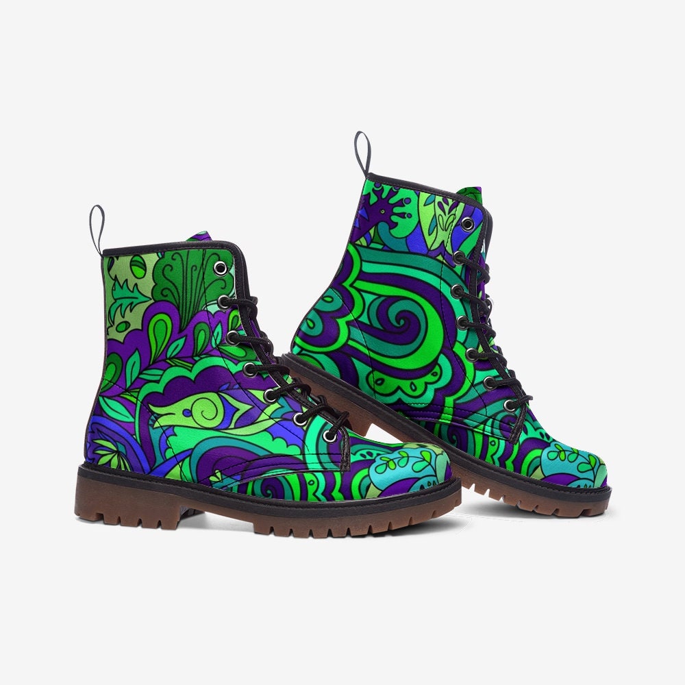 Trippy Mandala Hippie Vegan Leather Unisex Boots