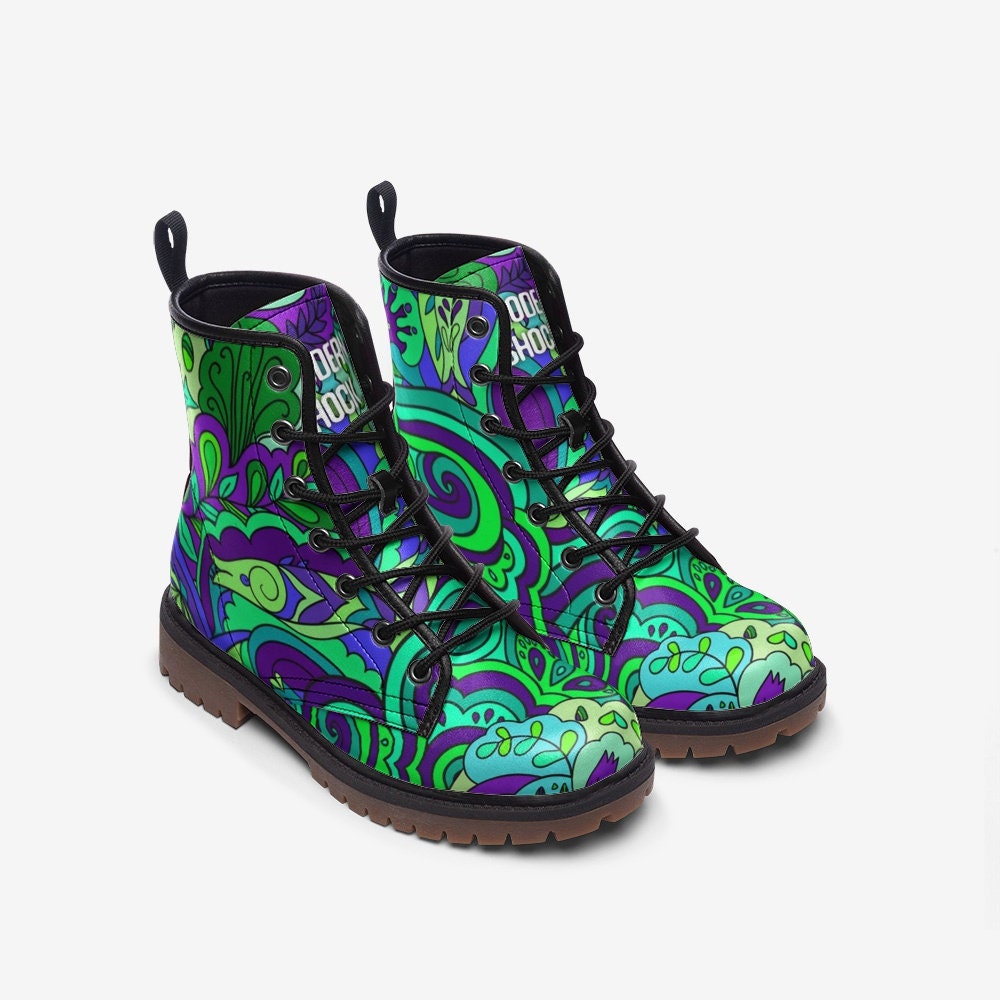 Trippy Mandala Hippie Vegan Leather Unisex Boots