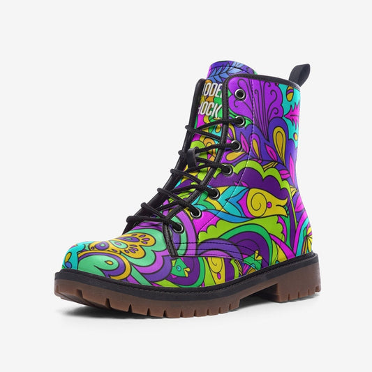 Trippy Mandala Hippie Vegan Leather Unisex Boots