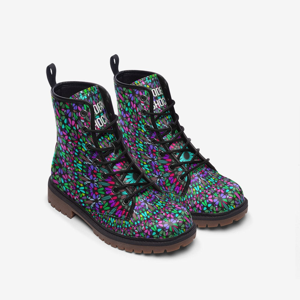 Trippy Mandala Hippie Vegan Leather Unisex Boots