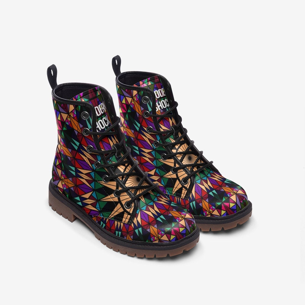 Trippy Mandala Hippie Vegan Leather Unisex Boots