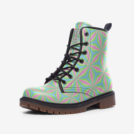 Green Mandala Vegan Leather Unisex Boots