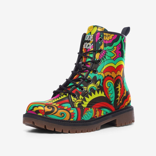 Trippy Mandala Hippie Vegan Leather Unisex Boots