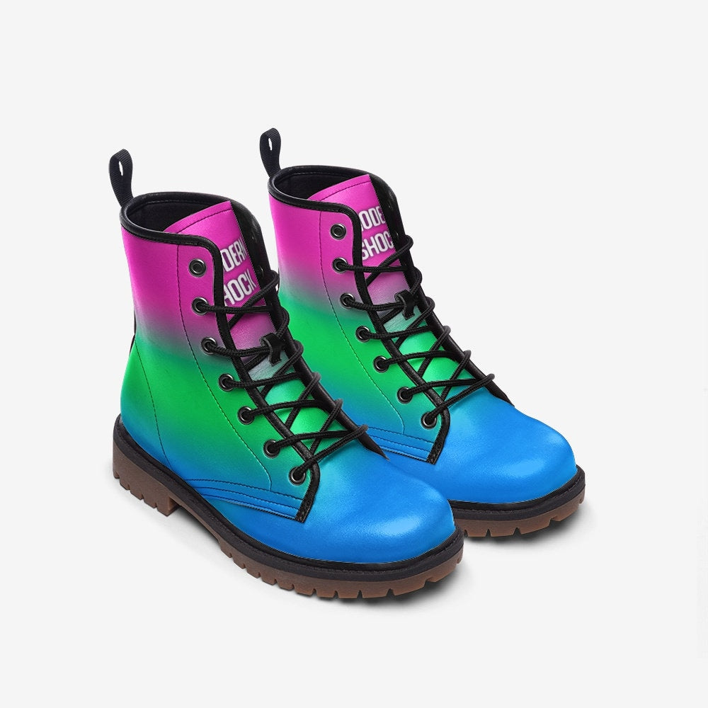 Polysexual Poly Flag LGBTQ+ Vegan Leather Unisex Boots