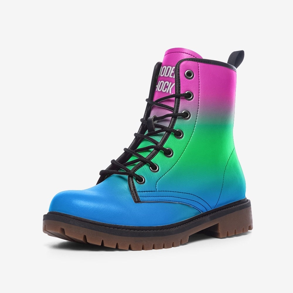 Polysexual Poly Flag LGBTQ+ Vegan Leather Unisex Boots