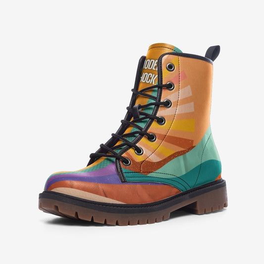 Retro Sunset Vegan Leather Unisex Boots