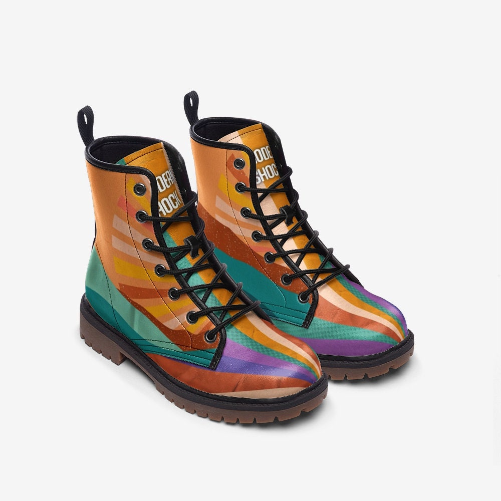 Retro Sunset Vegan Leather Unisex Boots