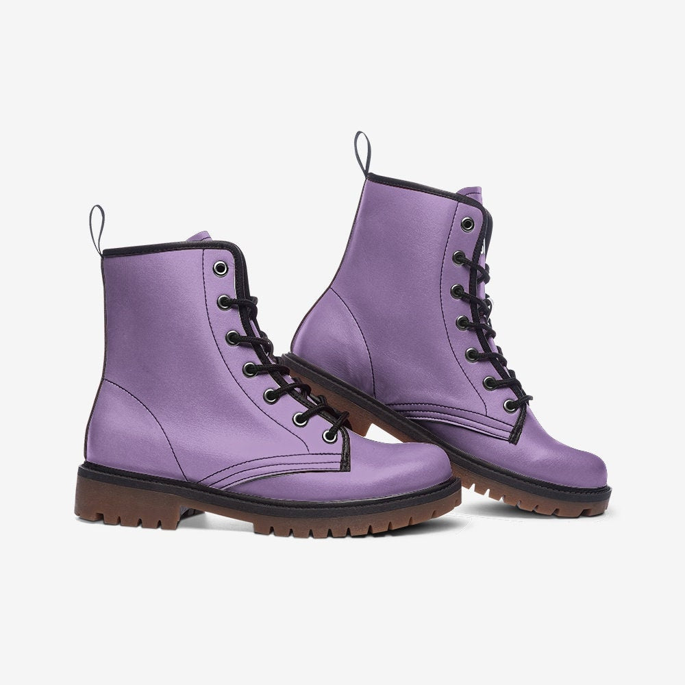 Pastel Purple Vegan Leather Unisex Boots