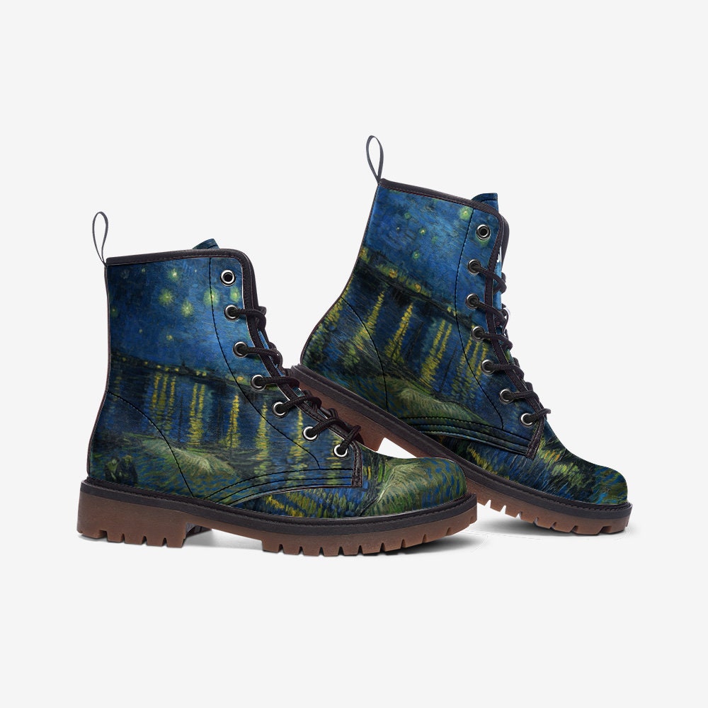 Starry Nigh Van Gogh Vegan Leather Unisex Boots