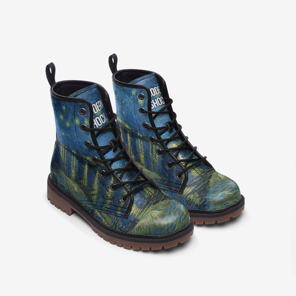 Starry Nigh Van Gogh Vegan Leather Unisex Boots