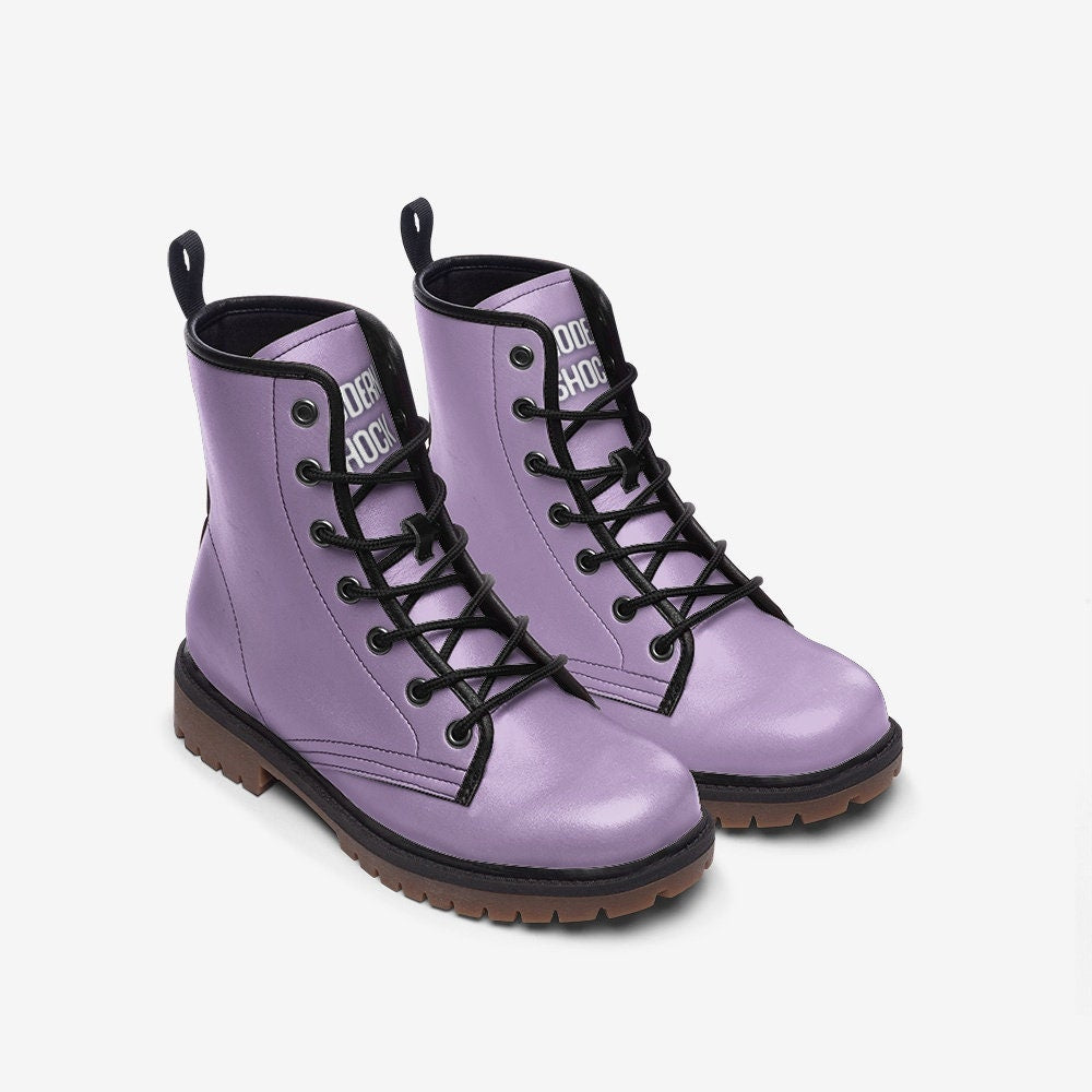 Pastel Purple Vegan Leather Unisex Boots