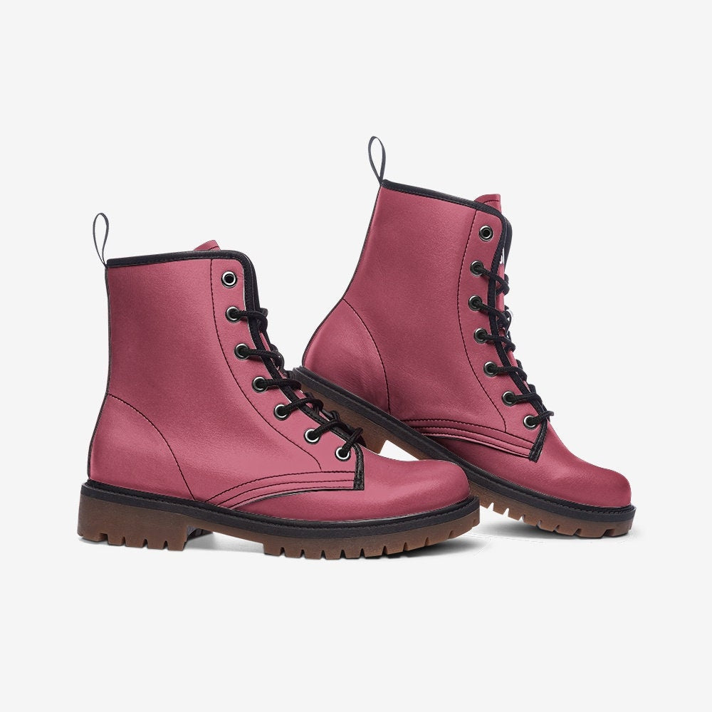 Dusty Pink Vegan Leather Unisex Boots