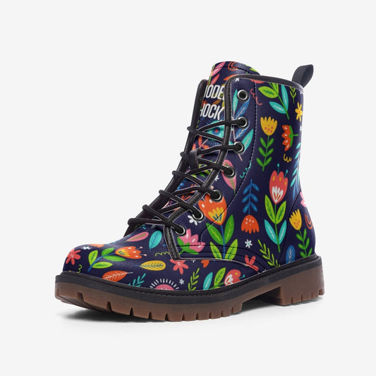 Folklore Flowers Vegan Leather Unisex Boots