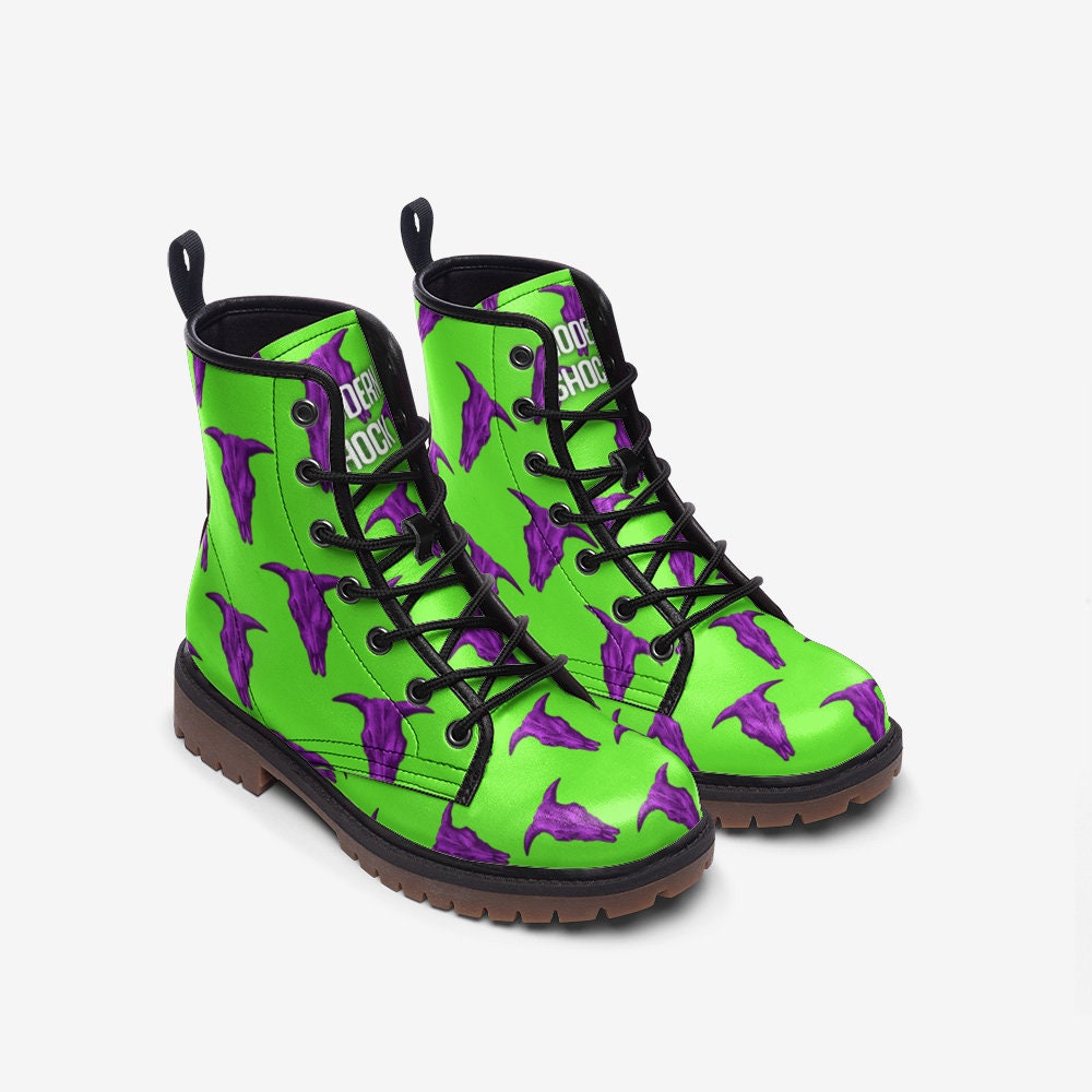 Neon green hotsell combat boots