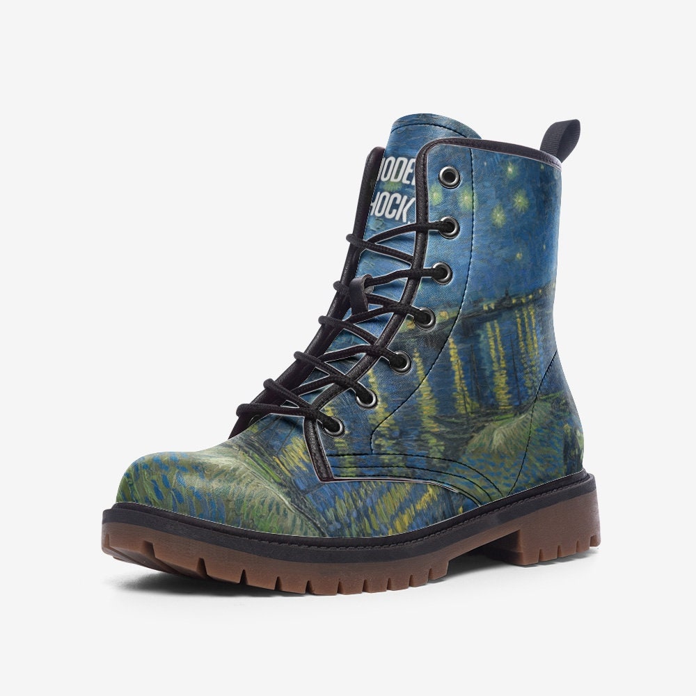 Starry Nigh Van Gogh Vegan Leather Unisex Boots