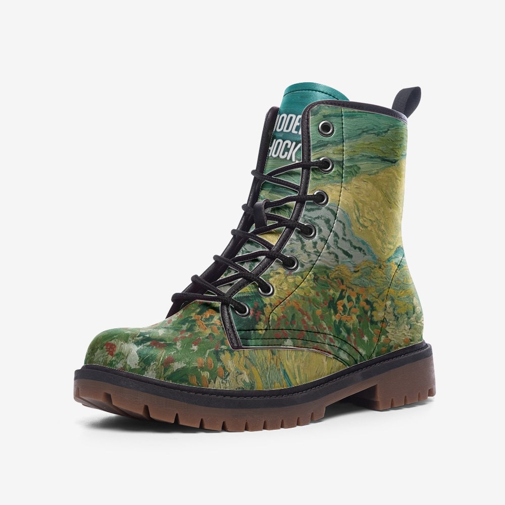 The Plain Of Auvers Van Gogh Vegan Leather Unisex Boots