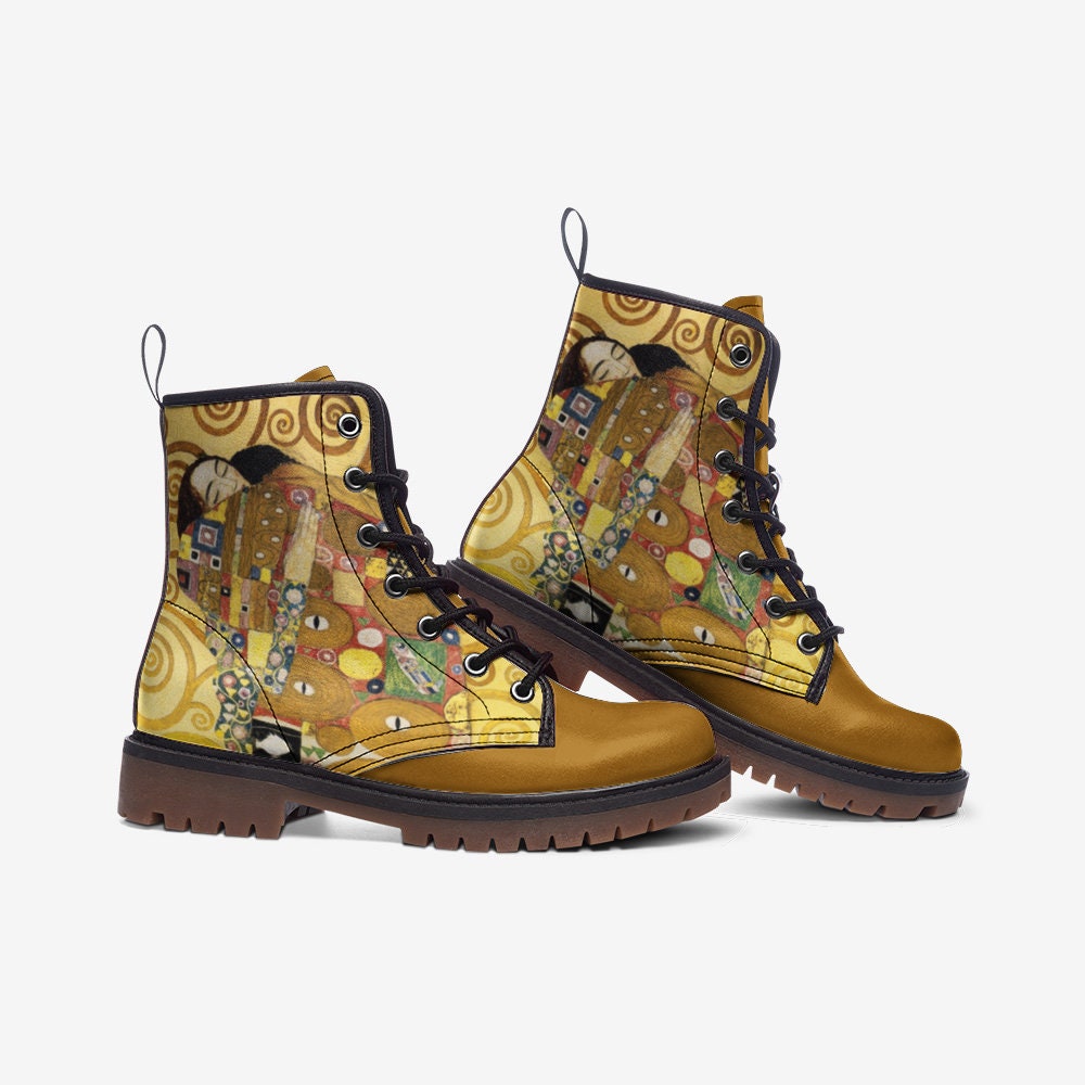 Gustav Klimt Lovers Vegan Leather Unisex Boots