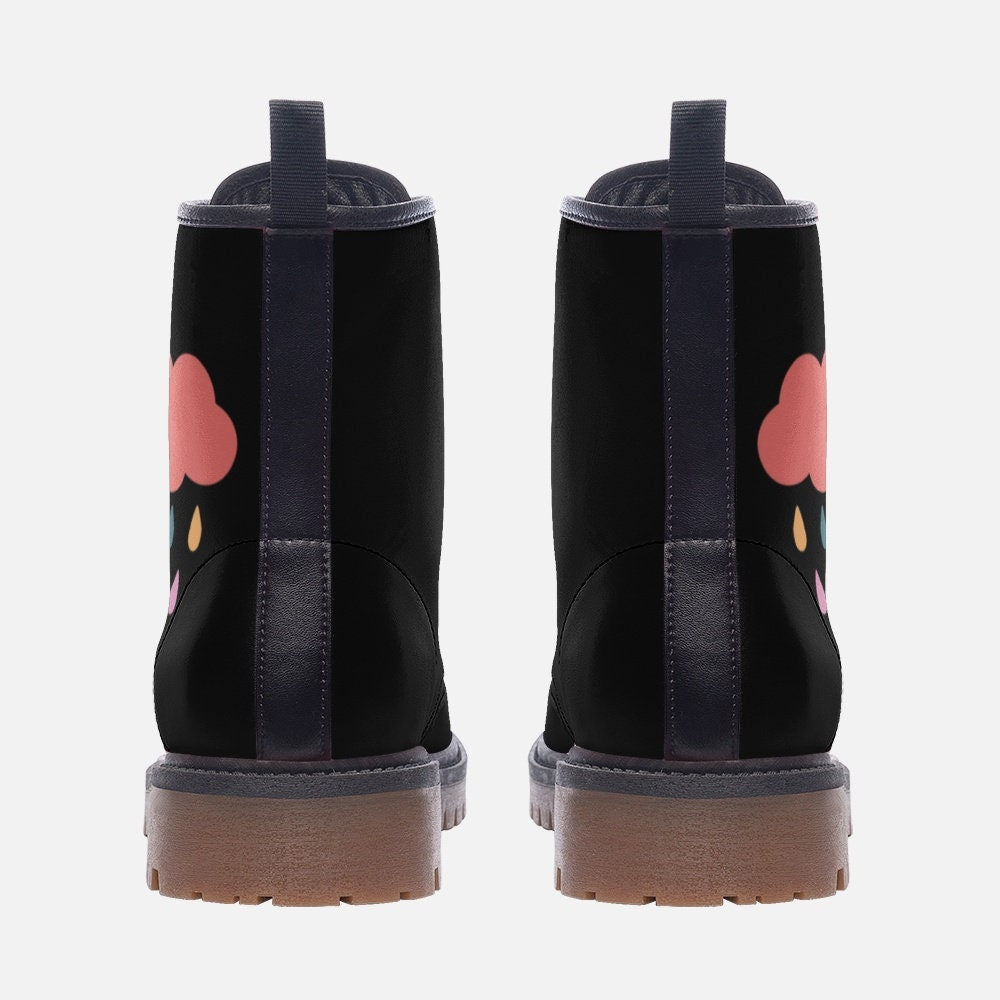 Pastel Goth Rain Clouds Vegan Leather Unisex Boots