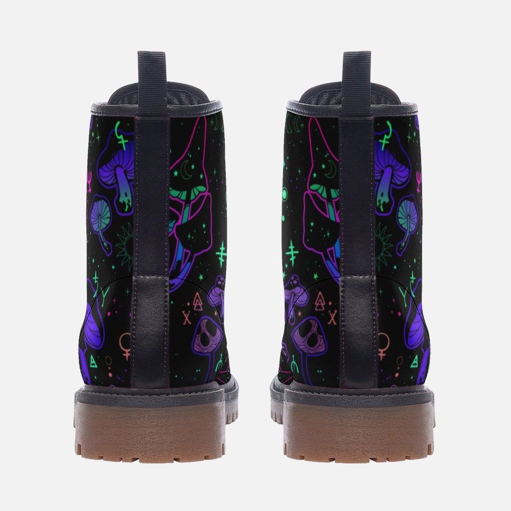 Magic Mushrooms Vegan Leather Unisex Boots