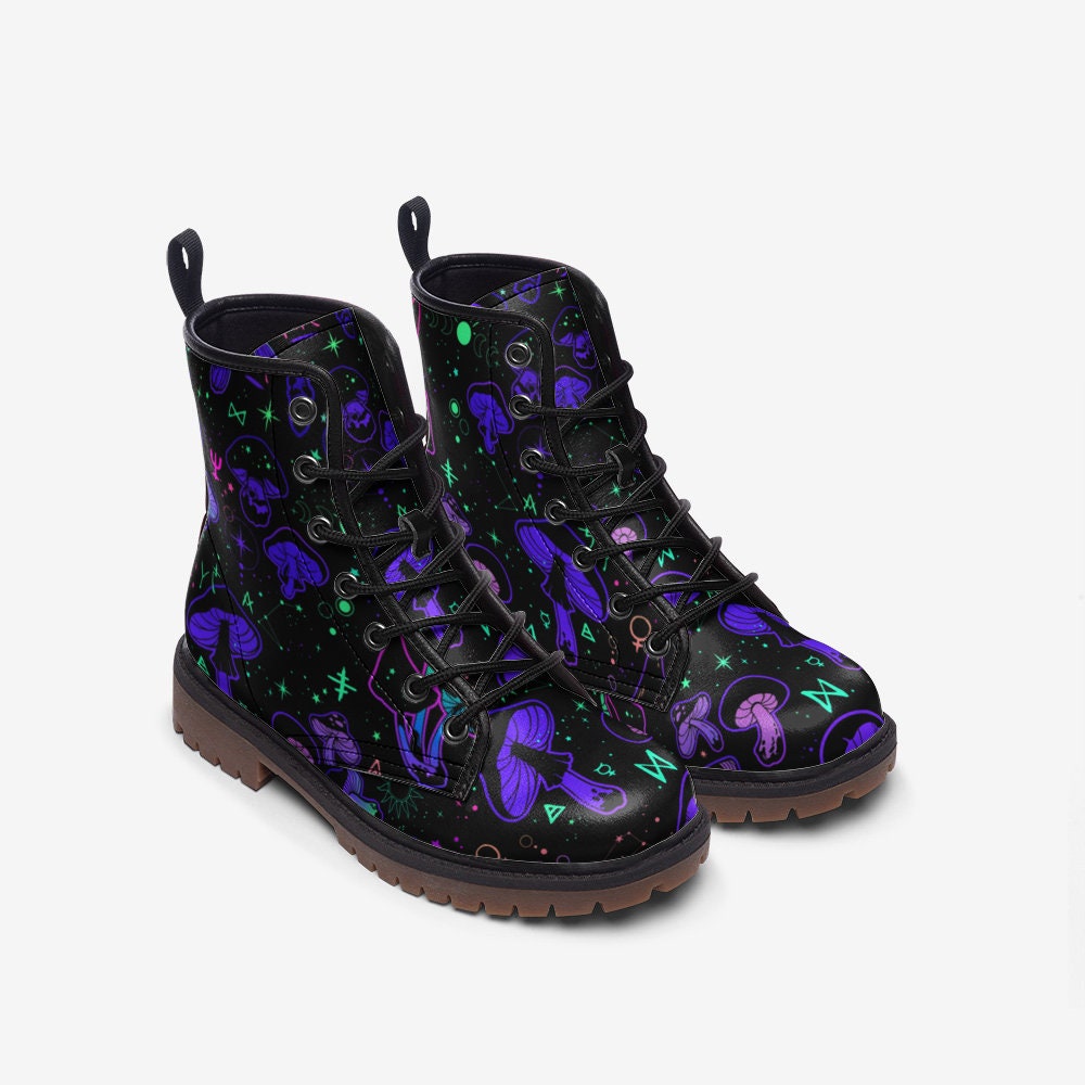 Magic Mushrooms Vegan Leather Unisex Boots