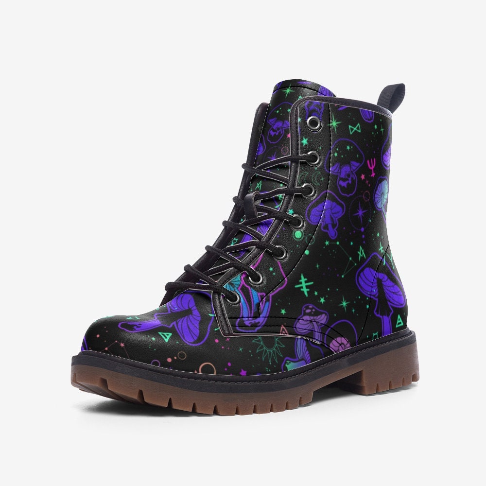 Magic Mushrooms Vegan Leather Unisex Boots