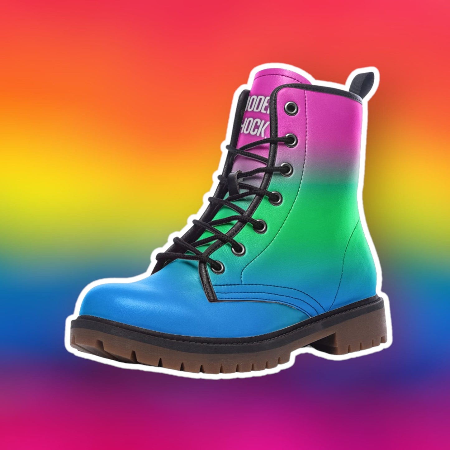 Polysexual Poly Flag LGBTQ+ Vegan Leather Unisex Boots