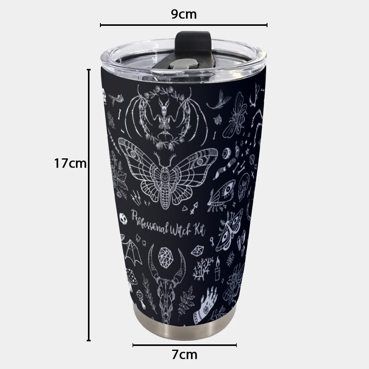 Witchy Black Goth Tumbler – 20oz