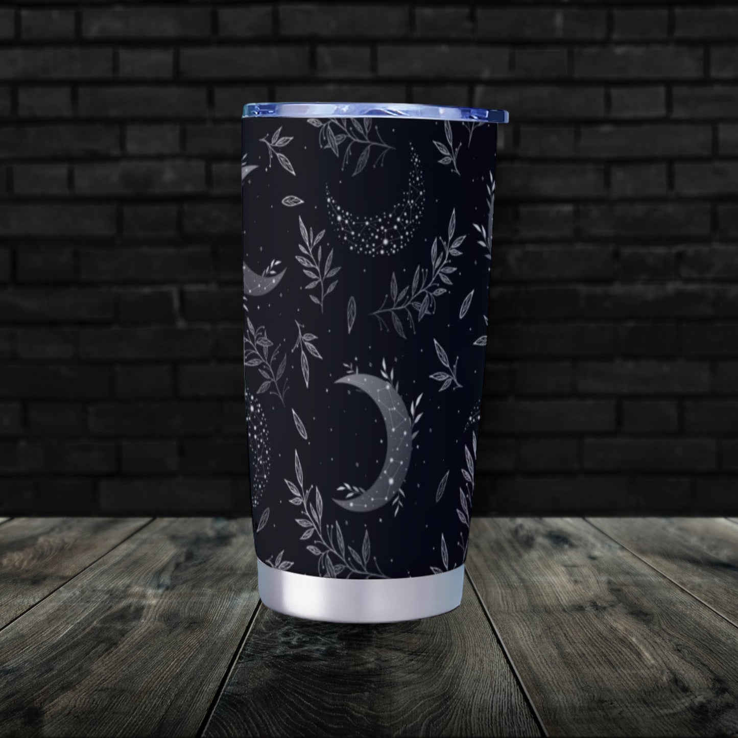 Celestial Moon Black Goth Tumbler – 20oz