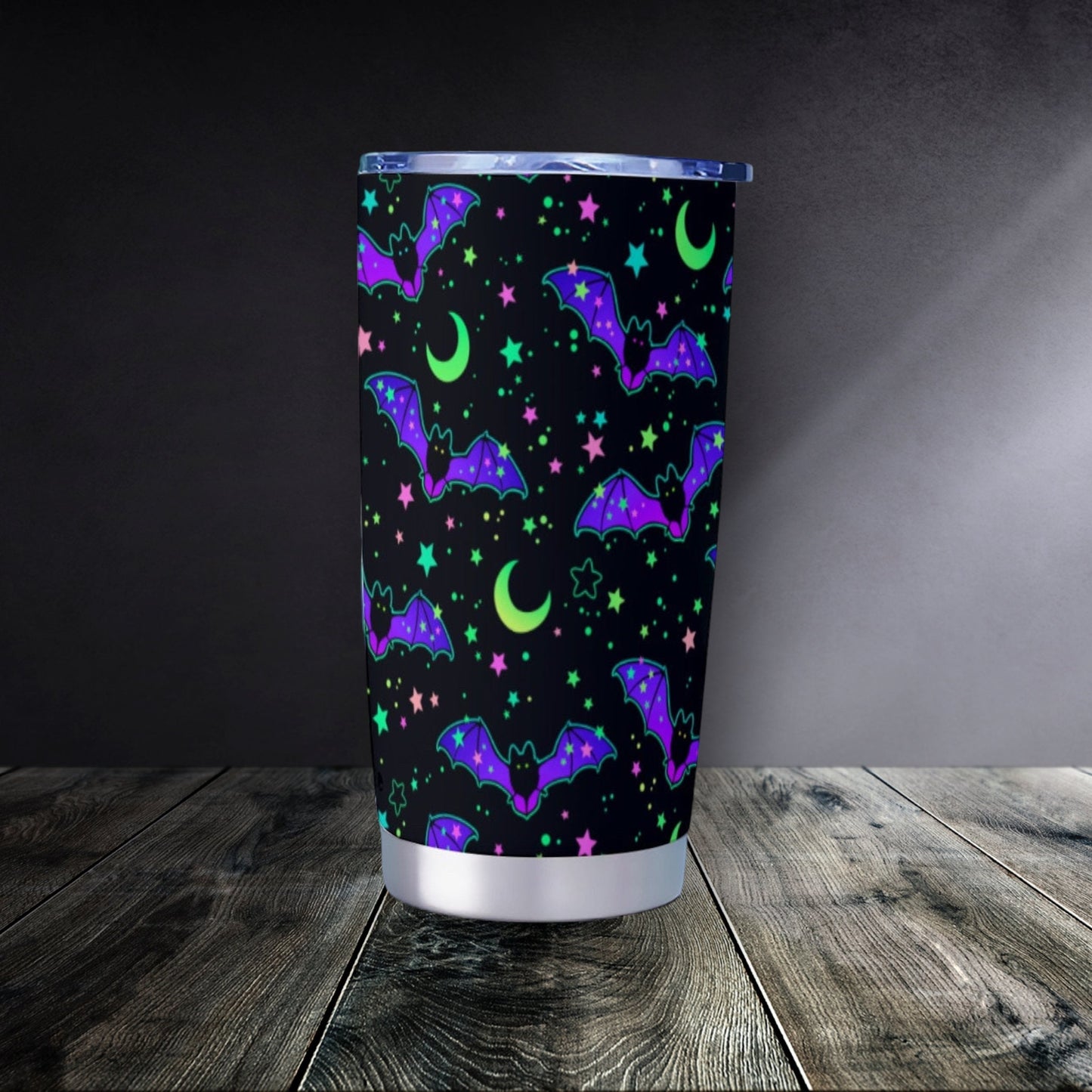 Neon Bats Black Goth Tumbler – 20oz