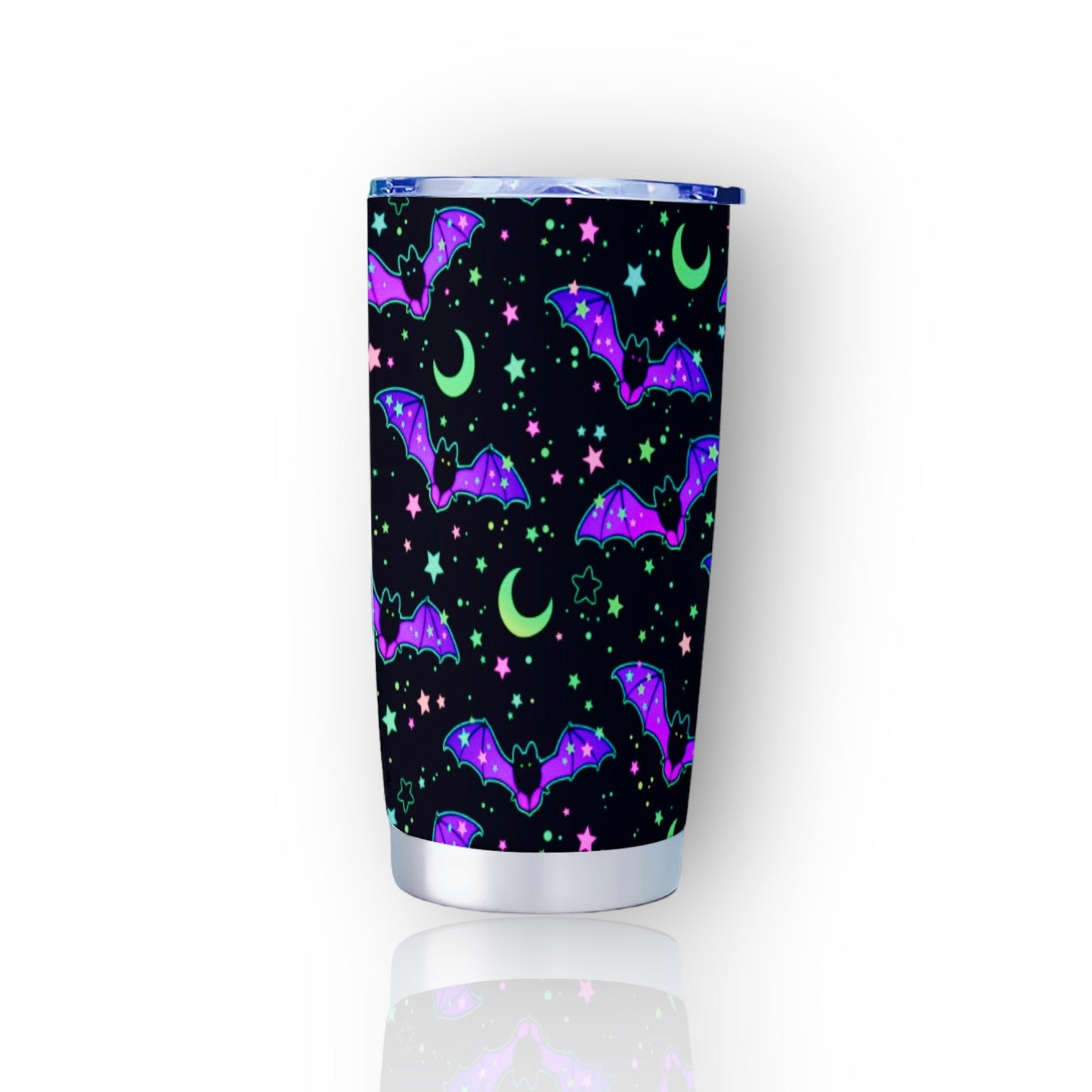 Neon Bats Black Goth Tumbler – 20oz