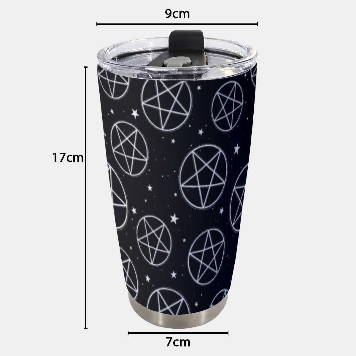 Occult Symbols Black Goth Tumbler – 20oz