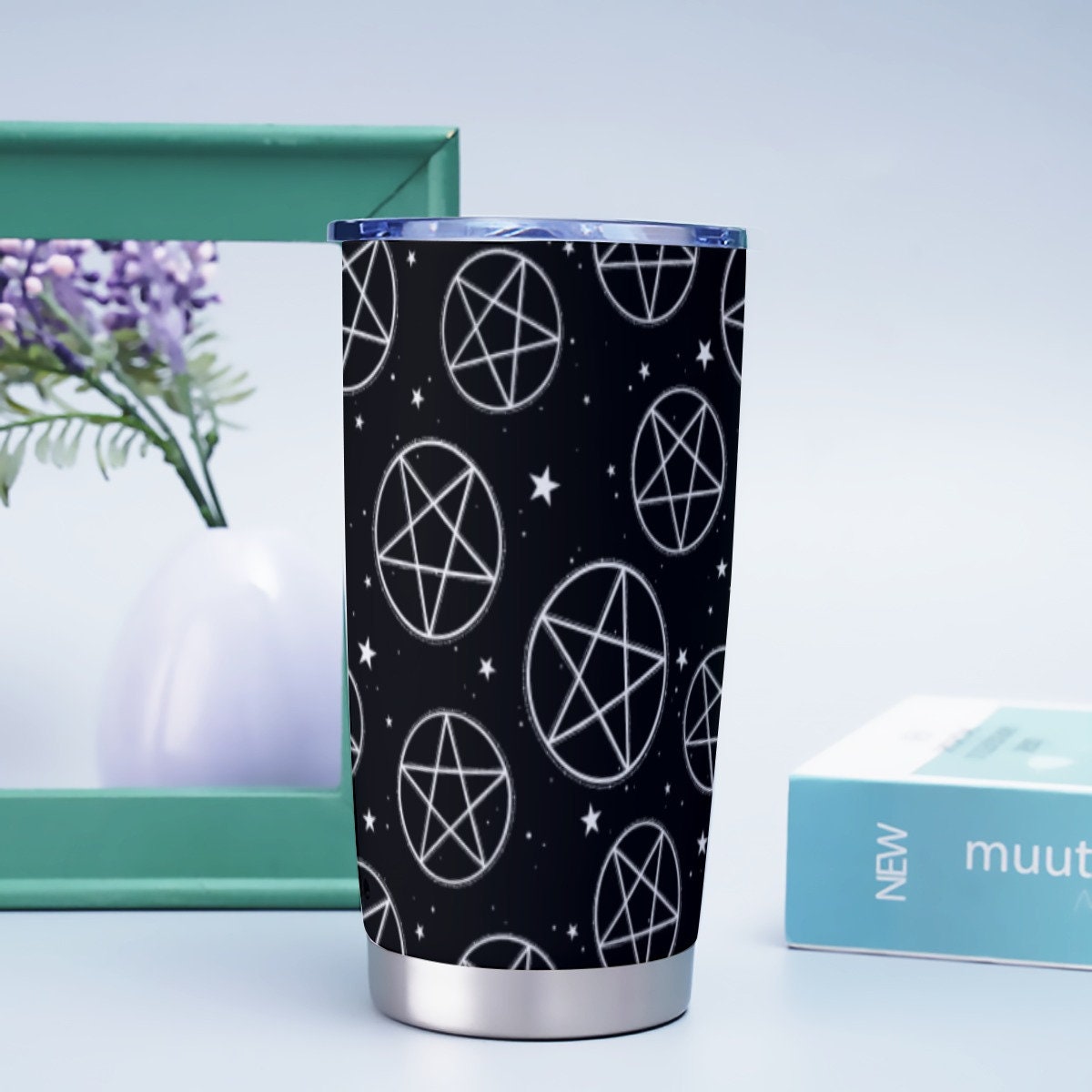 Occult Symbols Black Goth Tumbler – 20oz