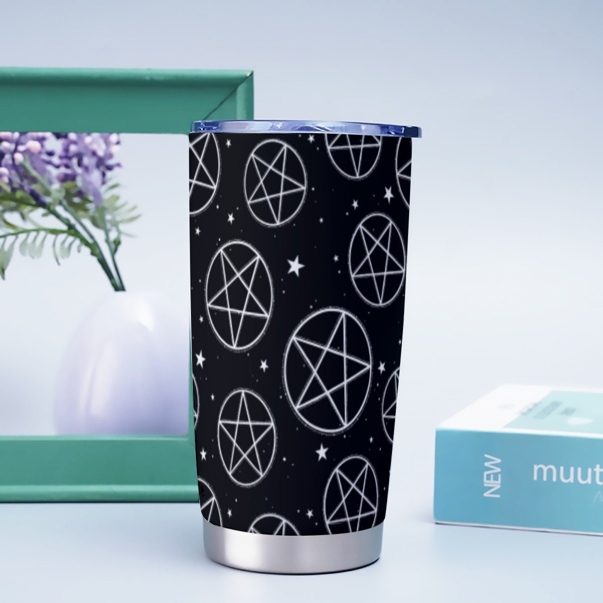 Occult Symbols Black Goth Tumbler – 20oz