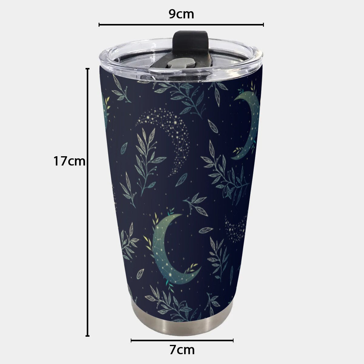 Celestial Moon Navy Goth Tumbler – 20oz