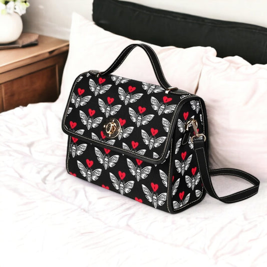 Moth Heart Goth Satchel Bag, Pastel Goth Purse, Nu Goth, Occult Symbol, Kawaii Goth, Alternative Girls, Esoteric Symbol, Witchy Vibes